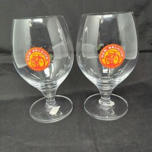 Pair New Belgium Brewing Glasses by rastal with label. 6.25 tall.